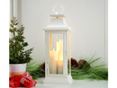 LUMINARA HERITAGE TRI-CANDLE INDOOR & OUTDOOR LANTERN - WHITE - Like New