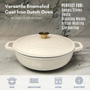 LEXI HOME ENAMELED 5 QT CAST IRON DUTCH OVEN BRAISER - CREAM - Like New