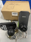 HUTOOLS KS03 DIGITAL DOOR KNOB LOCK WITH KEYPAD AND KEY - MATTE BLACK - Like New