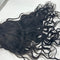LONG BLACK CURLY WIG 100% HUMAN HAIR 3D EYELASHES WIG CAP - BLACK - Like New