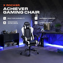 X ROCKER PC GAMING DESK CHAIR WITH WHEELS ADJUSTABLE ERGONOMIC - BLACK AND WHITE - Like New