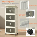 CETOMO 65L*4 PLASTIC FOLDABLE STORAGE BOXES WITH LID, FOLDING STORAGE CABINET - Like New