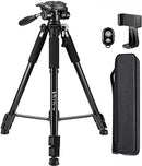 64" Tripod, Ultra Stable Aluminum Tripod Stand for Camera & Cell Phone - Black - Brand New