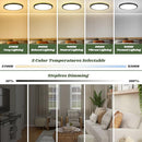 Brightever Black LED Flush Mount Ceiling Lights with Night Light 12" 2 Packs - Like New
