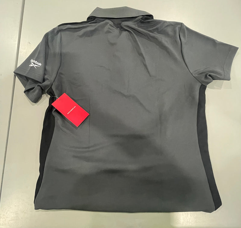 REEBOK WOMENS SHORT SLEEVE POLO - SIZE: WOMEN L - GRAPHITE/BLACK - Like New