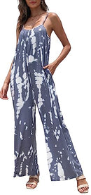 FKEEP WOMEN'S LOOSE V NECK SLEEVELESS ADJUSTABLE SPAGHETTI STRAP 2XL - BLUE - Brand New