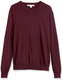 AMAZON ESSENTIALS MEN'S V-NECK PULLOVER SWEATER - SIZE: MEN M - BURGUNDY - Brand New