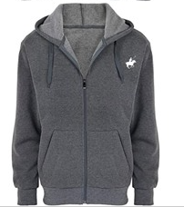 PACIFIC POLO CLUB (2-PACK) MEN'S FLEECE FULL-ZIP HOODIES - M- BLACK/GRAY - Brand New