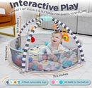 JOY AND LOTUS 5 IN 1 BABY PLAY GYM AND BALL PIT ACTIVITY GYM WITH 6 TOYS, BALLS - Like New