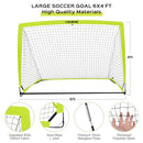 SAUBERE 6X4 FT KIDS SOCCER GOALS BACKYARD SET OF 2 PORTABLE OPTIC GREEN - Like New