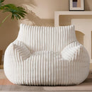 GERICCO GIANT PLUSH BEAN BAG CHAIR FOR ADULTS WITH ARMRESTS - BEIGE - Brand New