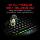 MSI VIGOR GK30 RGB BACKLIGHT MECHANICAL-LIKE PLUNGER SWITCHES 104 KEYS - BLACK - Like New