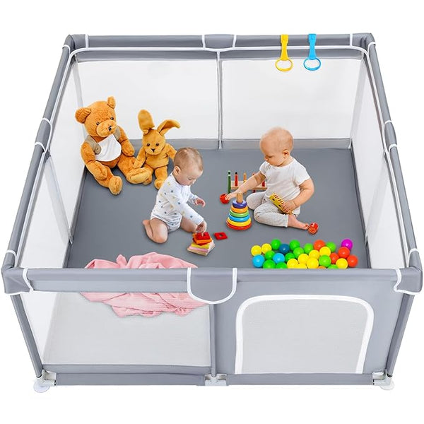 TODALE Baby Playpen Toddler Large Baby 50”×50” Playard PP-20-1515 - Gray Like New
