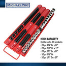 MICHEALPRO MICHAELPRO 80-PC SOCKET ORGANIZER TRAY HEAVY DUTY RACK - RED/BLACK - Like New
