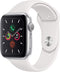 Apple Watch Series 5 (GPS) 44mm Silver Aluminum Case with White Sport Band Like New