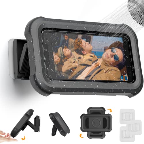 Weatherproof Shower Phone Holder with 360° Rotation, Angle adjustable - Black - Like New