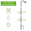 Best Choice Products 65in Set of 4 Shepherd Hooks Metal Adjustable - Black - Brand New