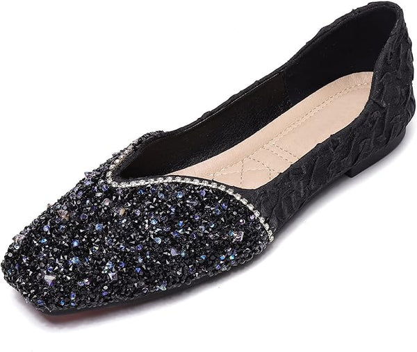QXCXINGDY WOMEN'S LOAFERS FLATS CASUAL COMFORT WALKING SHOES - US 9 - BLACK - Like New