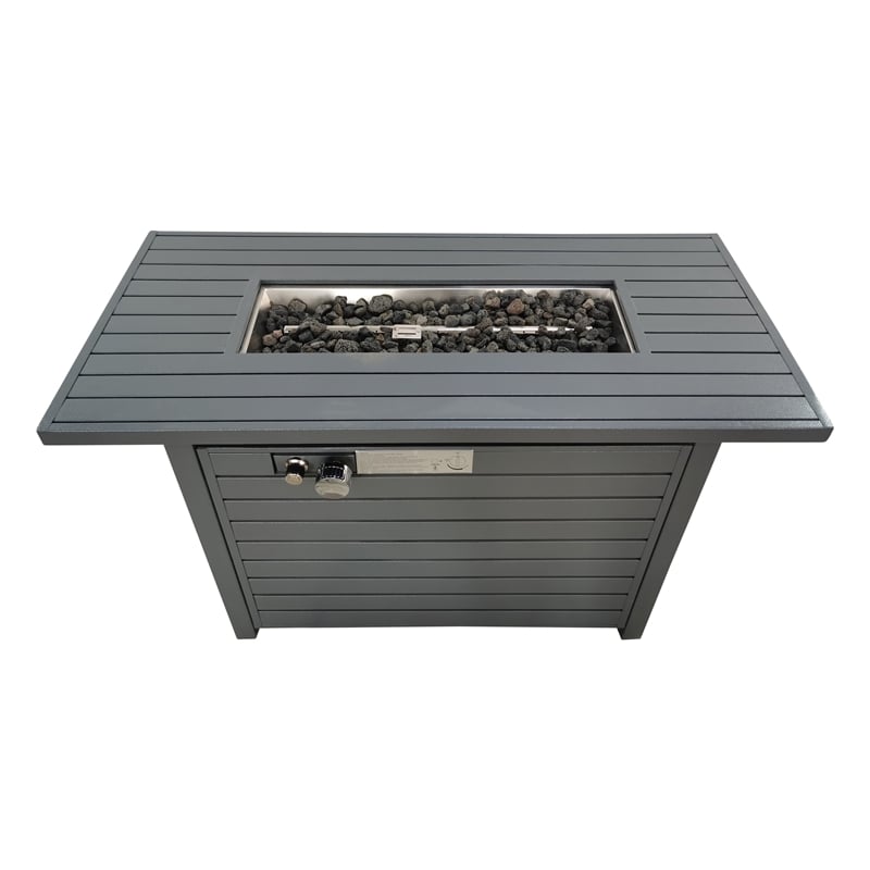 LIVING SOURCE INTERNATIONAL 42"W METAL OUTDOOR FIRE PIT TABLE - Scratch & Dent