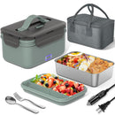 HERRFILK ELECTRIC LUNCH BOX FOOD HEATER 100W 4 IN 1 ULTRA QUICK HEATED GREEN - Like New