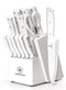BRAVESTONE Knife Set 15 Piece Kitchen Knife Set with Block Self - Scratch & Dent