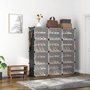 ROJASOP PORTABLE 8-TIER SHOE CABINET - 48-PAIR SHOE ORGANIZER - BLACK - Like New