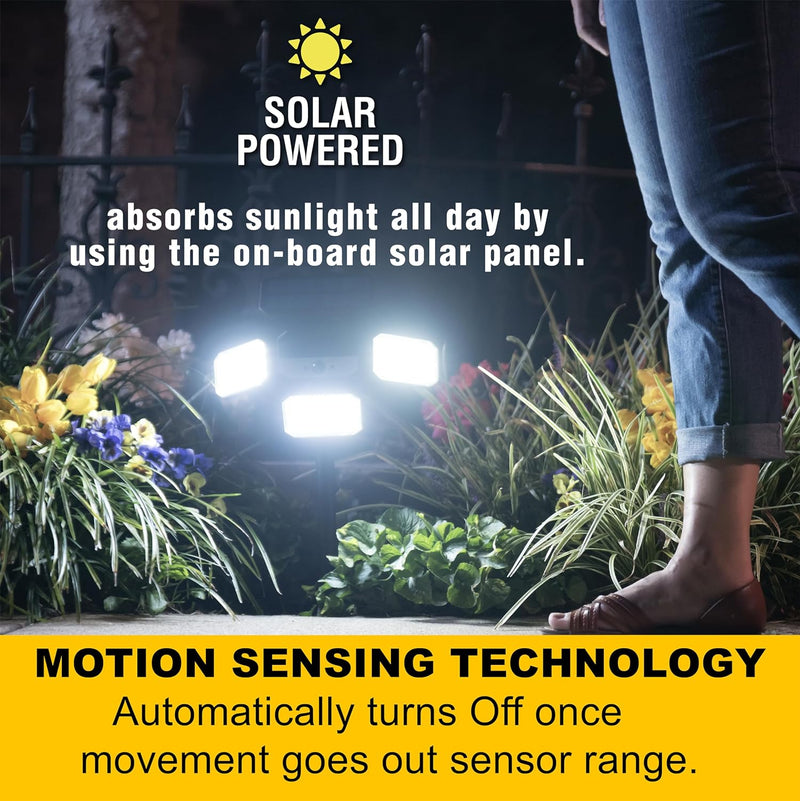 Bell+Howell Bionic Flood Light ASON TV, Solar Lights Outdoor Waterproof - Black - Like New