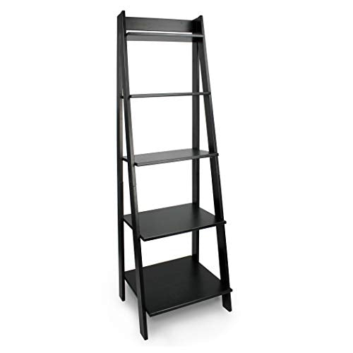 ADEPTUS JELA SOLID WOOD SPLIT 5 SHELF LADDER 95078 - BLACK - Like New