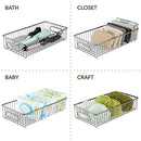 mDesign Metal Drawer Organizer Tray Storage Organizer Bin Basket 4 Pack Gray - Brand New