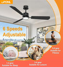 FJ1026A-3X52-B1 OPONL 52 INCH CEILING FAN LIGHT REMOTE CONTROL BLACK - Like New