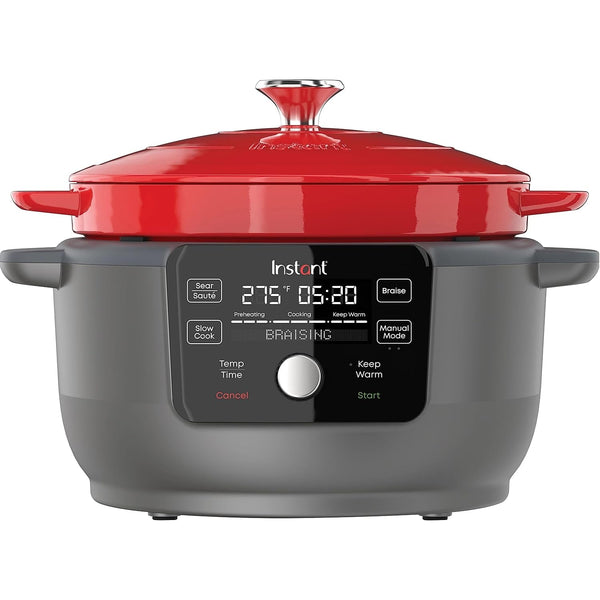 INSTANT - 6-Quart 1500W Electric Dutch Oven with Recipe Book - Braise, Slow Cook Like New