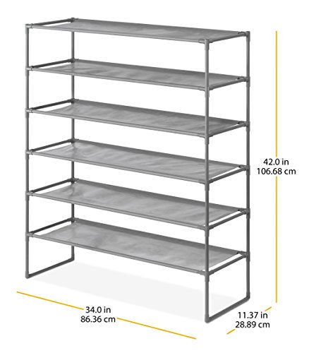 Whitmor Spacemaker 6-Tier Shelves, Gunmetal - Like New