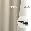 Lazzzy Linen Fabric Curtains Grommet Thermal Insulated Room Darken 1 Pair -Beige - Brand New