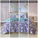 Urban Habitat Kids Reversible Cotton Quilt Set, 5 Pieces - Unicorn Purple - Brand New