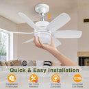 AMALEKO SOCKET FAN LIGHT CEILING FANS WITH LIGHTS AND REMOTE - WHITE - Like New
