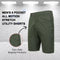 JUMP START MEN’S 6-POCKET ALL MOTION STRETCH UTILITY SHORTS - SIZE: 42 - OLIVE - Brand New
