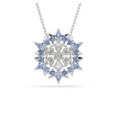 SWAROVSKI MAGIC PENDANT AND BROOCH, SNOWFLAKE, BLUE, RHODIUM FINISH - BLUE - Like New