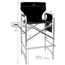 TRADEMARK INNOVATIONS DIRECTOR'S CHAIR, ALUMINUM, BLACK - BLACK - Like New