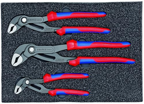 KNIPEX 9K00-80-05 US TOOLS 3 PIECE MULTI-COMPONENT COBRA SET - RED/BLUE - Like New
