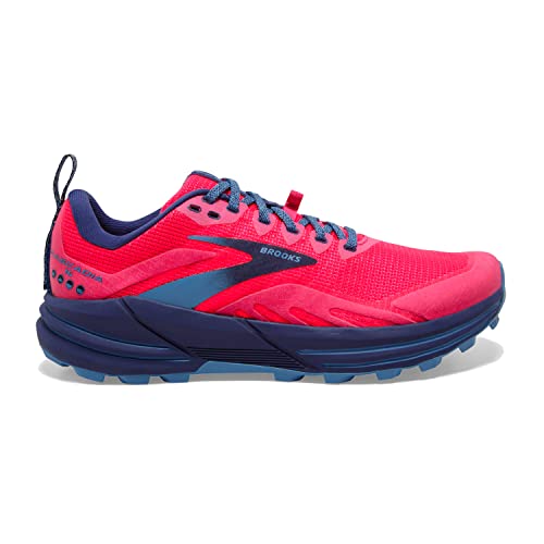 1203631B647 BROOKS WOMEN CASCADIA 16 TRAIL RUNNING SHOE PINK/FLAMBE/COBALT 8.5 - Like New