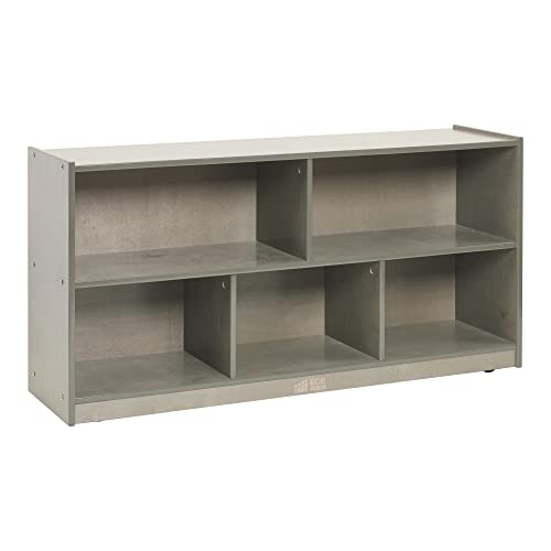 ECR4KIDS 5 COMPARTMENT MOBILE STORAGE CABINET 24IN CLASSROOM FURNITURE GREY WASH - Like New