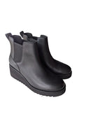 COLE HAAN ZEROGRAND CITY WATERPROOF WEDGE CHELSEA LEATHER BOOTS - 8.5 - BLACK - Like New