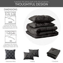 Casa Platino Grey Queen Comforter Set 4 Piece, Pinch Pleat Down - B09B4FVB6T - Brand New