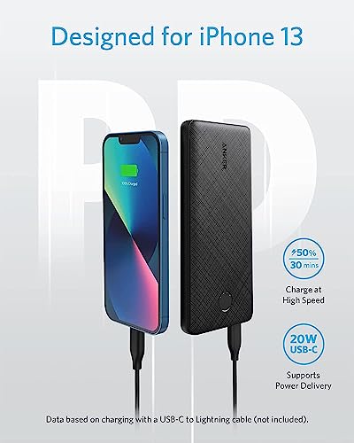 ANKER PORTABLE CHARGER USB-C PORTABLECHARGER 10000MAH 20W POWERDELIVER - BLACK Brand New