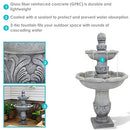 SUNNYDAZE DECOR 50" 2-TIER FRENCH GARDEN OUTDOOR WATER FOUNTAIN FWD-433 - GRAY - Like New