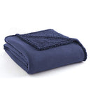 SHAVEL HOME PRODUCTS SHERPA REVERSE SMOKEY MT BLUE BLANKET - TWIN - Like New