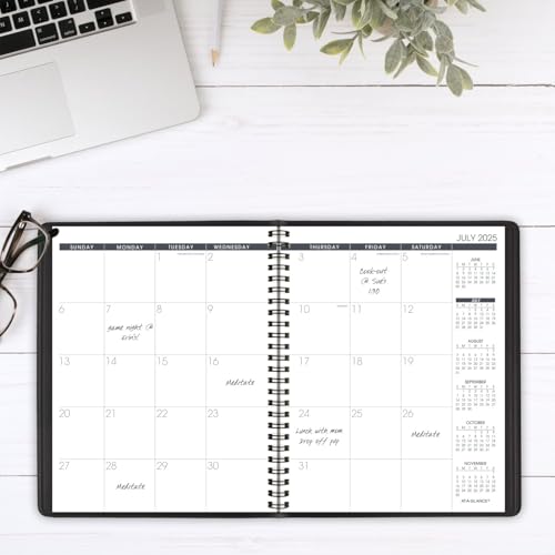 AT-A-GLANCE PLANNER 2025-2026 ACADEMIC MONTHLY X, 7" X 8-3/4", 7012705 - BLACK - Brand New