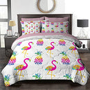 BlessLiving Girls Tropical Bed in A Bag Flamingo, Pineapples Bedding Sets Twin - Brand New