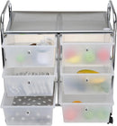 MIND READER 6-DRAWER ROLLING UTILITY CART IN WHITE & SILVER - Like New