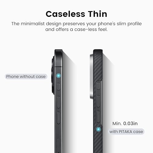 PITAKA FOR IPHONE 16 PRO CASE COMPATIBLE WITH MAGSAFE THIN & LIGHT - BLACK/GRAY - Like New